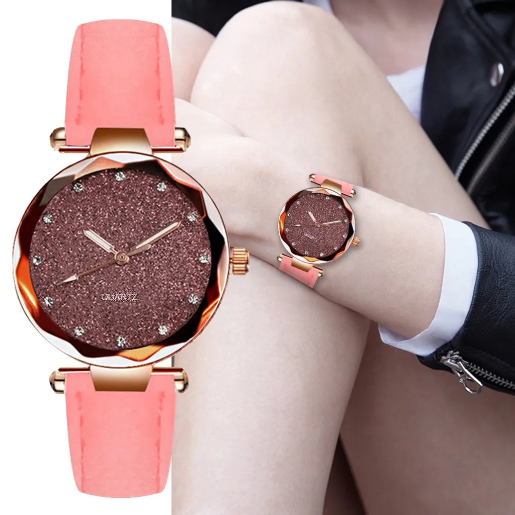 Relogio Feminino женские часы Дамская Мода розовое золото Кварцевые женский ремень Bayan Kol