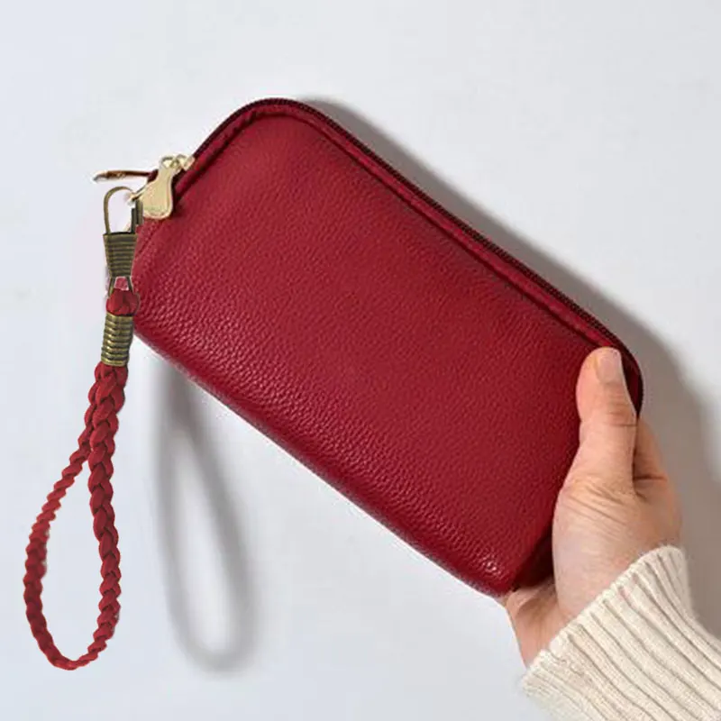 

Women Fashion Handle Wallet Belt Solid Color Bag Accessories Simple Korean Velvet Woven Wallet Wrist Strap Wholesale