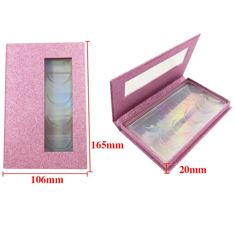 

5pair square false eyelash packaging box fake 3d mink eyelashes boxes faux cils magnetic case lashes empty