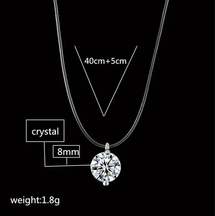 Женское Ожерелье-чокер GTQ невидимое ожерелье с подвеской из кристаллов в виде