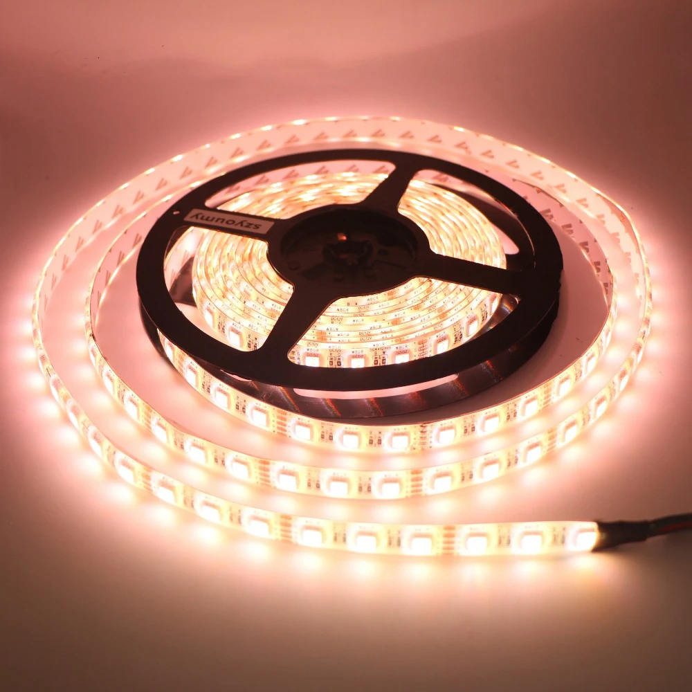 SZYOUMY 24V 12V RGB + белая 300LED полоса 5050 Гибкая Светодиодная лампа RGW RGBWW 4 цвета в 1