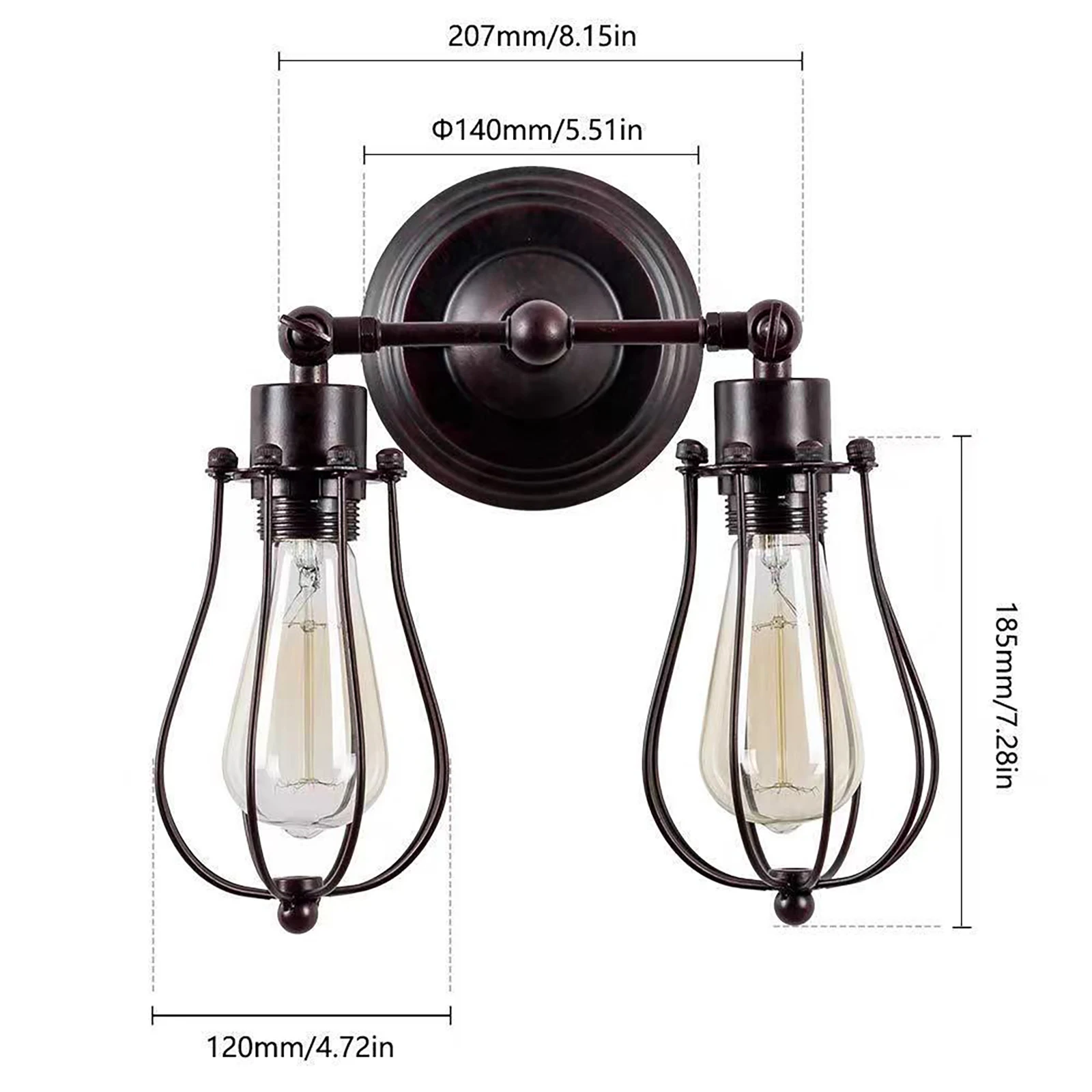 

American Loft Iron Wall Lamp Vintage Industrial Wall Lamp Indoor Decoration for Corridor Living Room Home Lighting Fixture