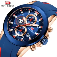 mini focus chronograph mens watches brand luxury casual sport date quartz silicone wristwatches waterproof mens wrist watch man