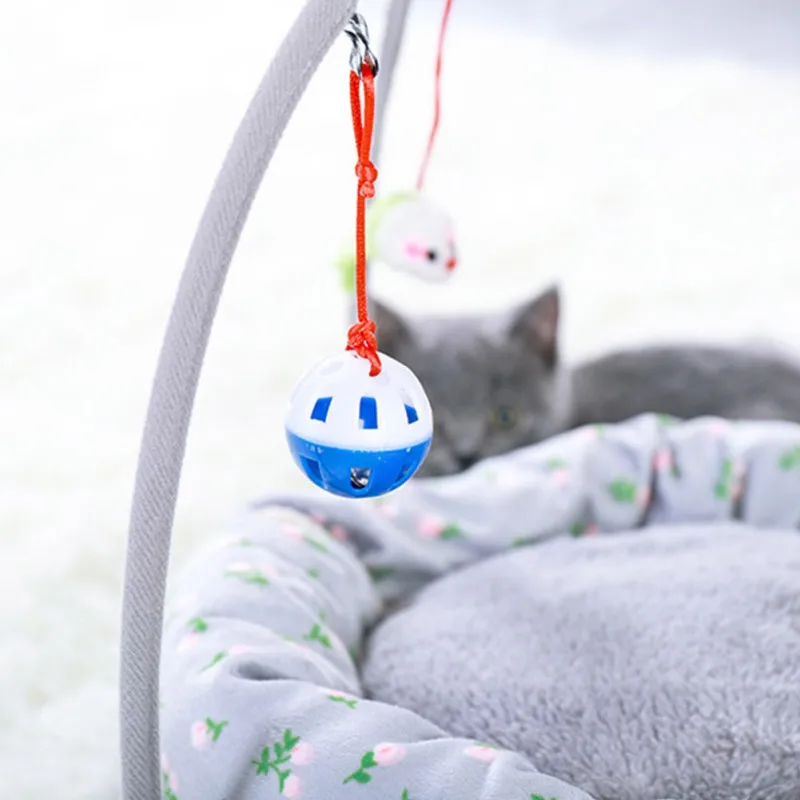 Pet Bed Cat Play Tent Toy Mobile Activity Playing Bed Cat Bed Pad Blanket House Pet Furniture House With Ball Outdoor