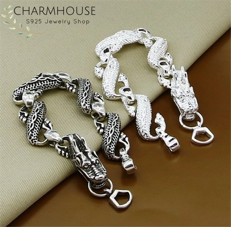 Мужские наборы серебряных ювелирных изделий Charmhouse чисто черный/серебряный