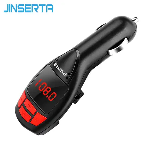 Модулятор JINSERTA автомобильный, FM-передатчик, USB, MP3-плеер, поддержка флеш-накопителя, TF, Micro SD, 3,5 мм, AUX, аудиовход, музыка