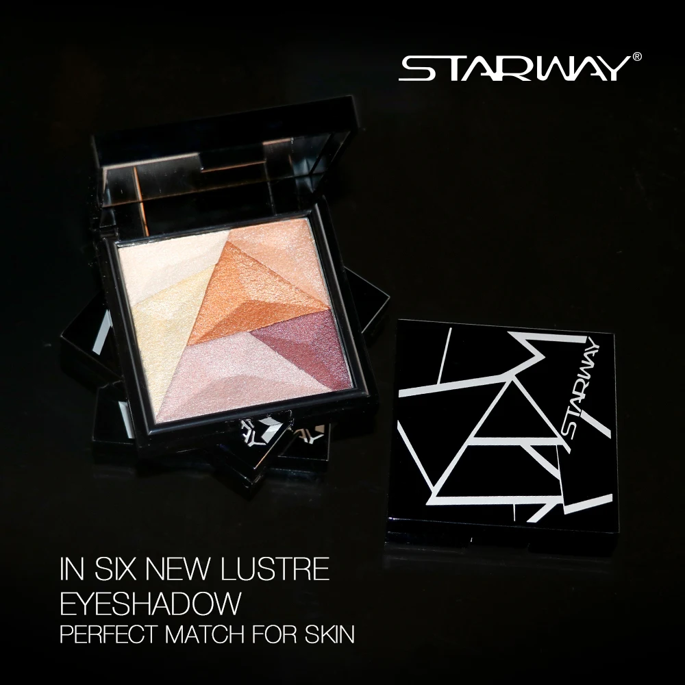 STARWAY тени для век Палитра разных цветов 6 в 1 Зеленый Синий Золотой ультратонкая