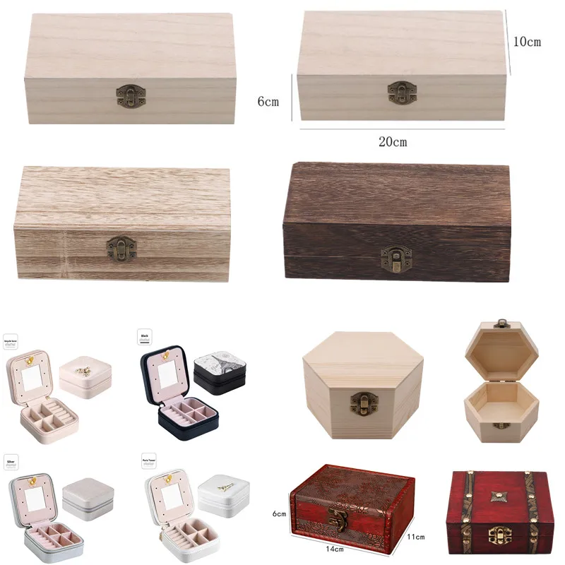 Новинка ретро шкатулка для ювелирных изделий Настольная коробка из натурального