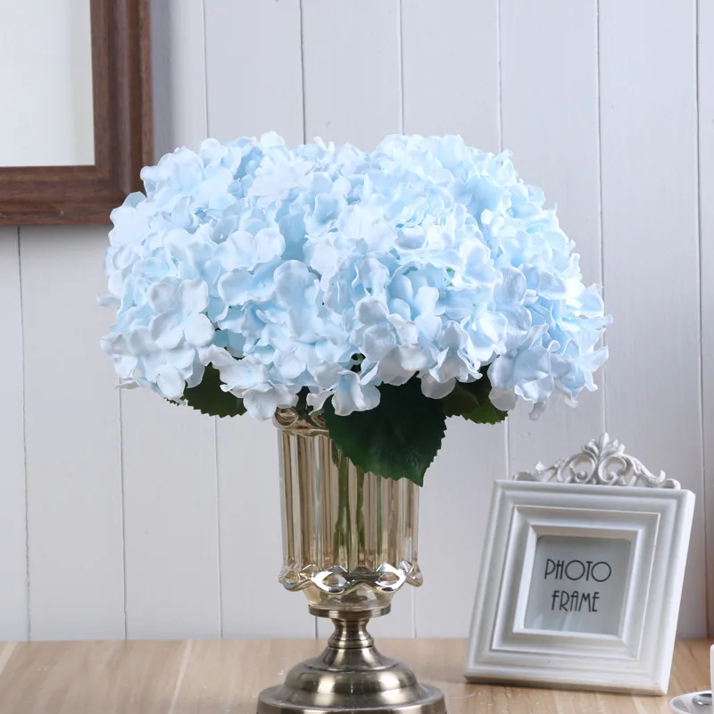 5 Head/Bouquet Large Hydrangea Artificial Silk Flowers Bridal Hand Bouquet For Wedding Home Table Decoration Props Flowers