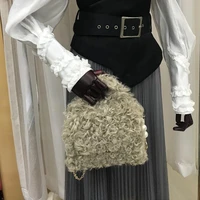wool and fur square bag 2021 winter small crossbody shoulder bag ladies brand trendy handbags plush bag purse