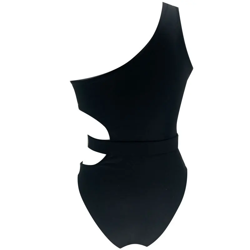 Sexy Black Bikini One Piece Women's Swimming Suit Shoulder Top Swimwear Adjustable Belt Swimsuit 2020 Bandage |