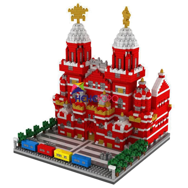 

YZ067 Москва красный квадратный блок всемирно известная архитектура модель 2384 шт. DIY Мини Алмазные Блоки строительные игрушки для детей без ко...
