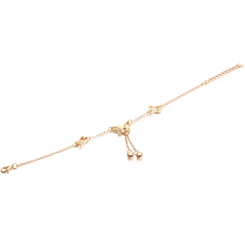 

Anklet Bracelet Butterfly Small Bells Gold Anklets Adjustable Chain Foot Beach For Women Girls Jewelry