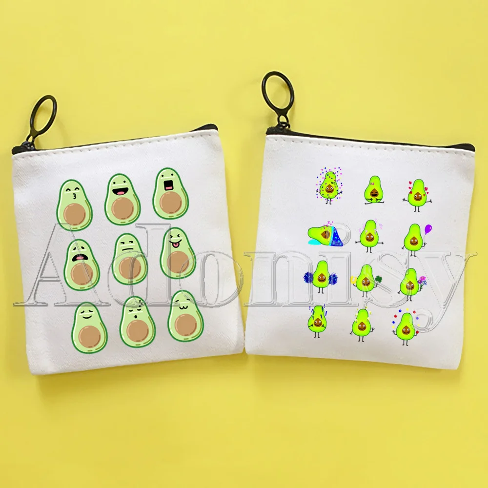 

Avocado Canvas Coin Purse Coin Purse Collection Canvas Bag Small Wallet Zipper Key Bag Hand Gift
