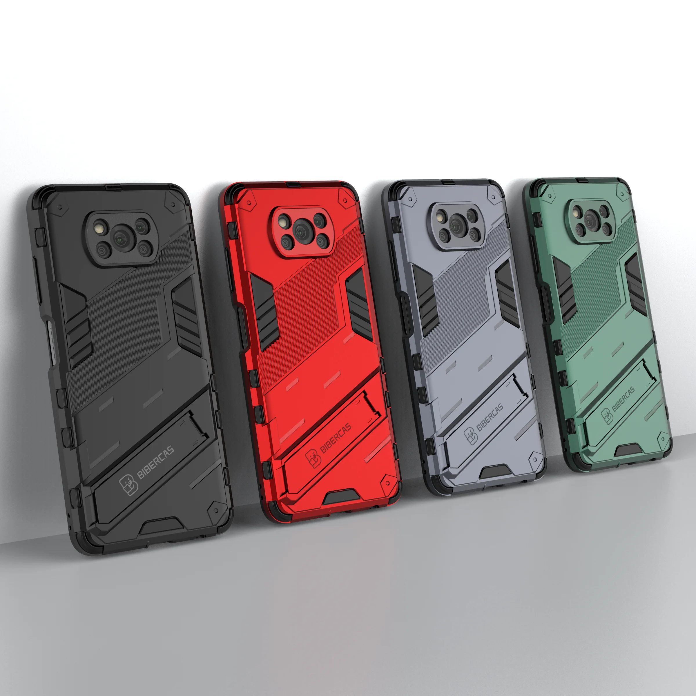 

Shockproof Armor Colorful Phone Case For Xiaomi 11 Poco X3 Redmi Note 9 9S Pro Max NFC Rugged Bracket Anti-Fall Protector Cover