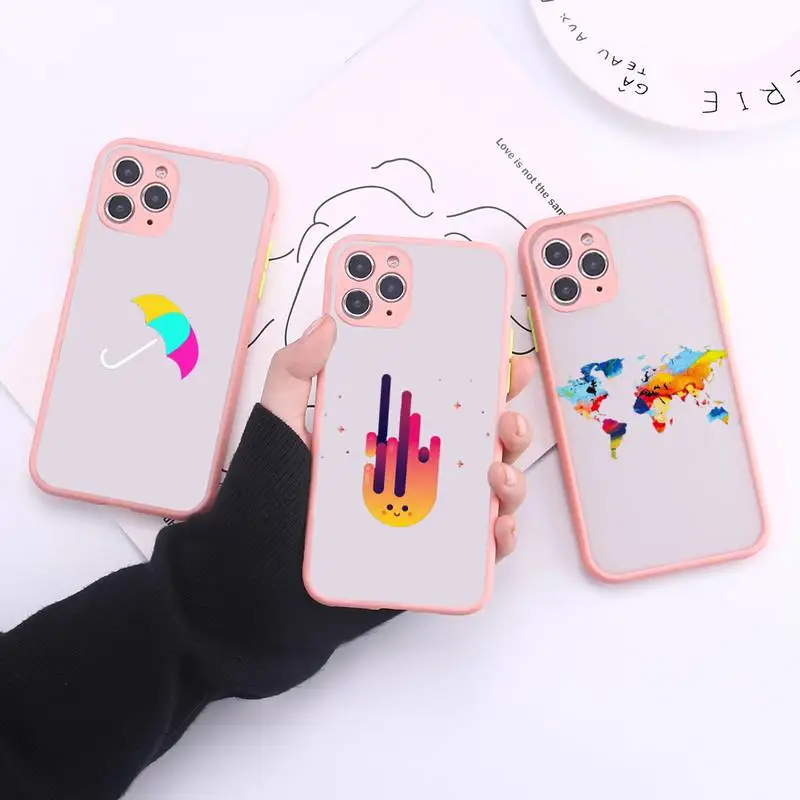 

Cartoon Anime Phone Case Transparent Matte For IPhone 7 8 11 12 S Mini Pro X XS XR MAX Plus Cover Shell