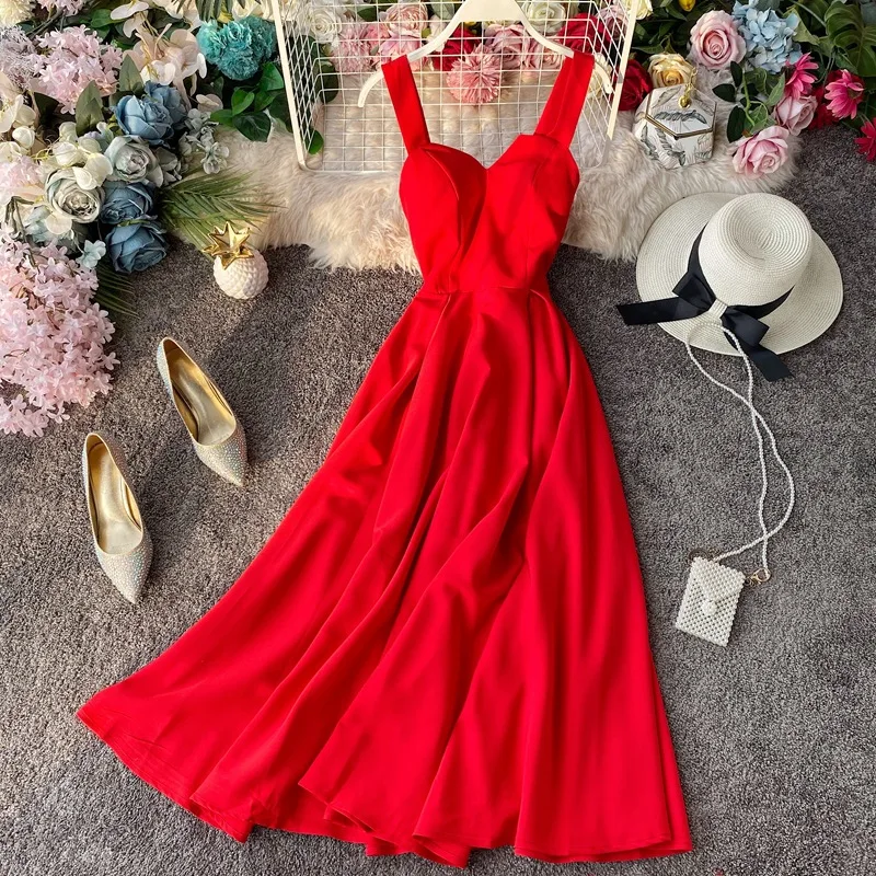 

Dress Women V Neck Long Party Dresses Sexy Tank Backless Spaghetti Strap Maxi Female Holiday Vestidos Summer 2020 Robe