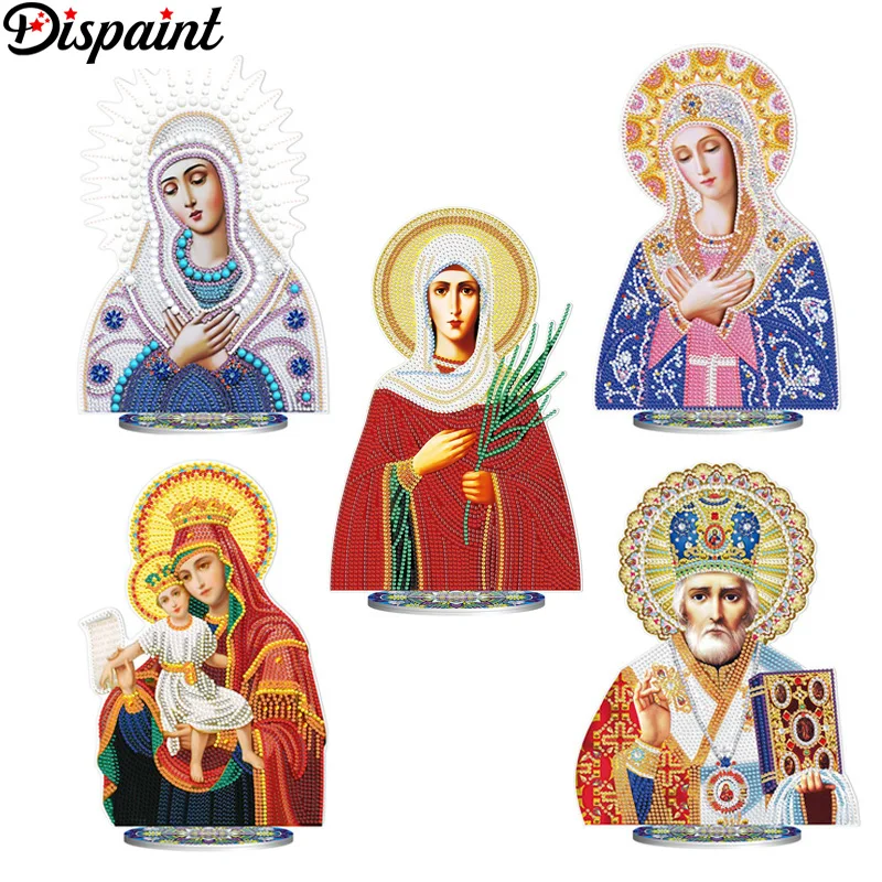

Dispaint 5D Crystal Religious Jesus Diamond Painting Ornaments Embroidery Colorful Special Rhinestones DIY Home Decor Gift