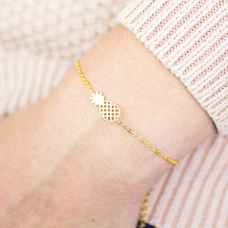 Роза золото ананас Очаровательная Женская драгоценность из нержавеющей стали