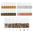 1 Набор Аксессуаров Набор для изготовления ювелирных изделий Смешанные обжимные концевые Бусины круглые пробки разделительные бусины для DIY Набор для создания украшений принадлежности