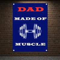 dad made of muscle motivational workout posters wall chart exercise yoga bodybuilding banners flags wall art gym decor tapestry