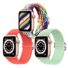 Плетеный нейлоновый ремешок для Apple Watch Band 44 мм 40 мм 42 мм 38 мм, эластичный тканевый браслет для iWatch 3 4 5 SE 6