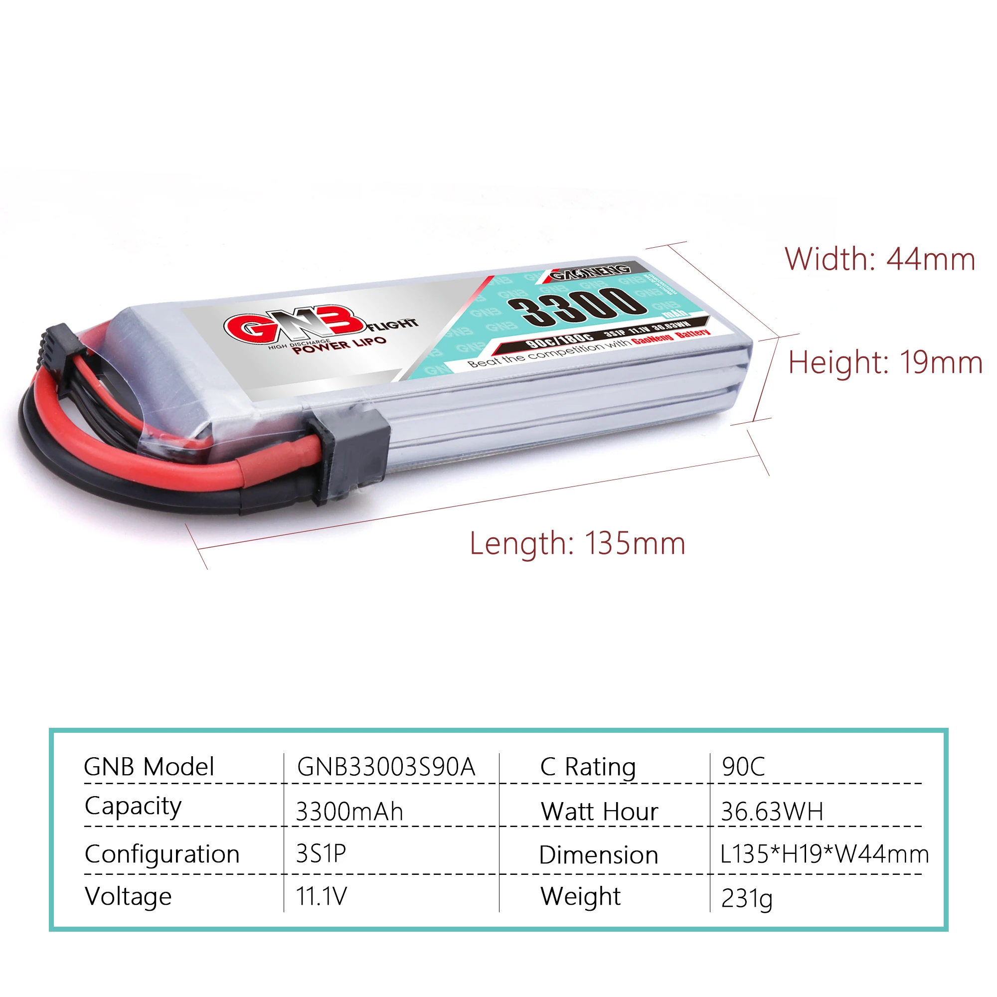 Литий полимерная батарея Gaoneng GNB 3300 мАч 3S 90C 11 1 В XT60 XT90 T Plug с фиксированным крылом
