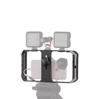 2pcs phone video camera cage handheld stabilizer film making rig for smartphone hand grip bracket mobile phone stabilizer