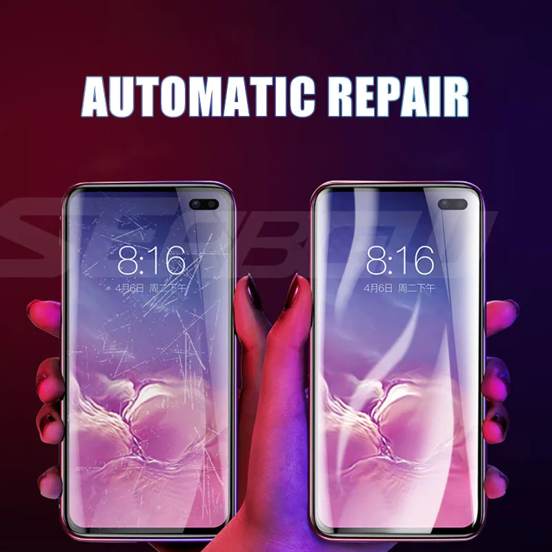 100D полное покрытие протектор экрана мягкая пленка на samsung Galaxy S10 S9 S8 Plus S10e S7 Edge A6 A8 защитная Пленка чехол