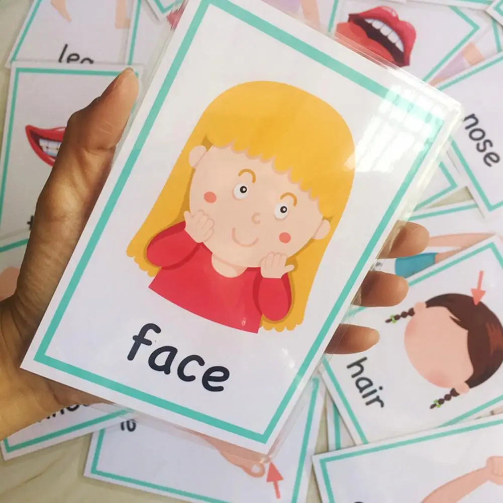 

Mouth Nose And Eye English Vocabulary Learning Cards 30 Pcs Body Parts English Learing Flash Card Educational Toys Pocket Card