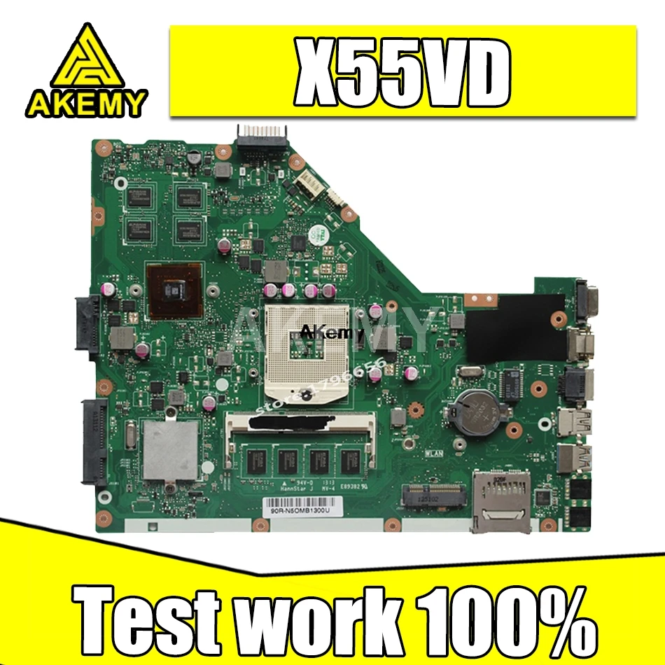 Материнская плата X55VD Asus X55V REV2.0 REV2.1 материнская для ноутбука с GT610M + 2 Гб тестовая