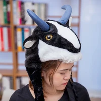 lovely new handmade personality style animal hat soft antelope caps funny wild boar fashion creative cool gift warm winter hat