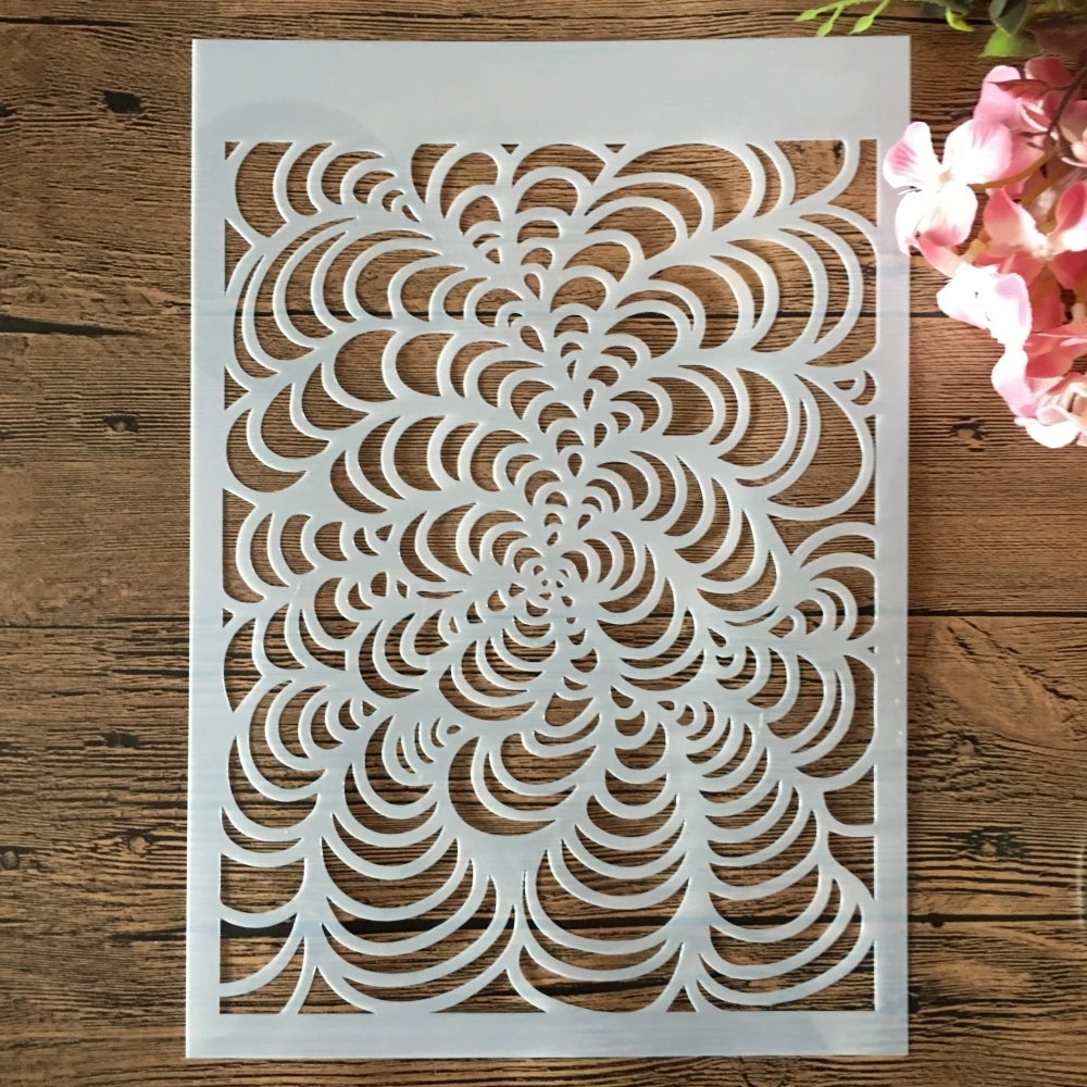 

A4 29cm Mandala 3D Round Geometry DIY Layering Stencils Painting Scrapbook Embossing Hollow Embellishment Printing Lace Ruler