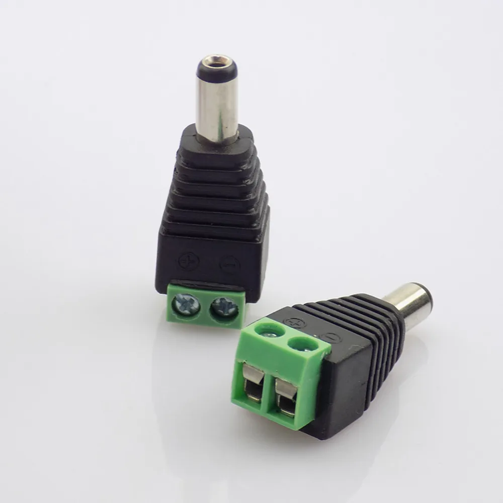 

1 pair 2.1x5.5 mm DC Male + Female plug Connector power supply jack adapter BNC for CCTV camera LED strip lamp lighting U26