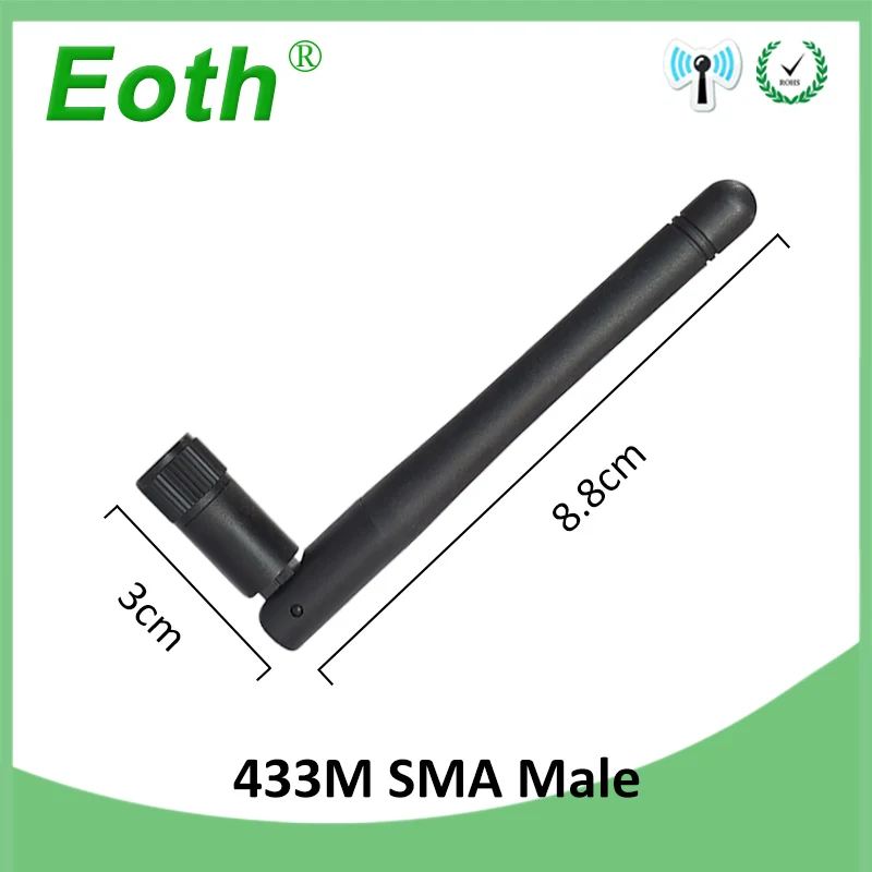 EOTH 433mhz antenna 3dbi sma male lora antene pbx iot module lorawan signal receiver antena high gain