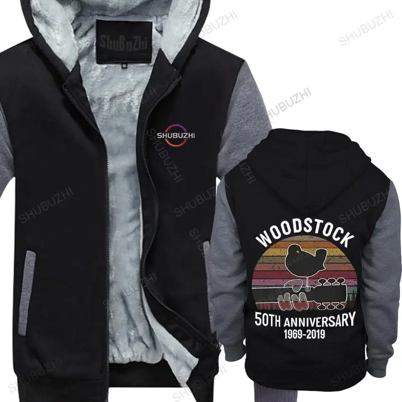 

fleece coat men #1 Woodstock 50Th Anniversary 1969-shubuzhi Vintage Men hoodies Music Festival thick hoodie Plus Size sweatshirt