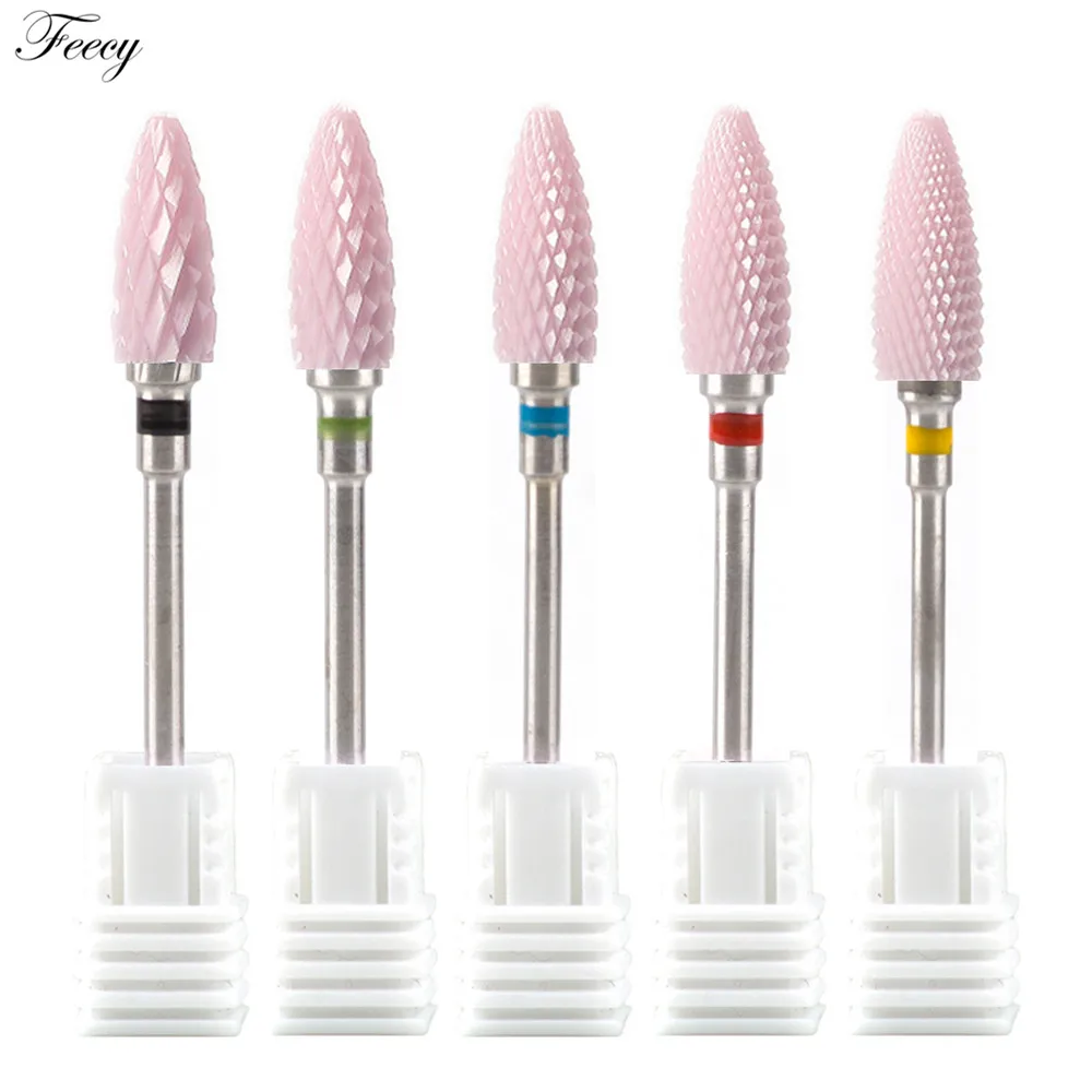 Feecy 1U Set 5pcs Электрическая машинка для маникюра, набор для ногтей ручка для профессионального педикюра, фрезер для ногтей, сверлильный Биты Комплект фреза для удаление маникюра Гель-лак - Цвет: Feecy 1U Set 5pcs
