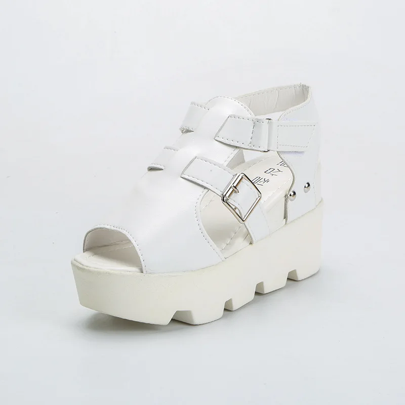 

Summer new slope heel fish mouth sandals waterproof platform muffin thick soled women's shoes