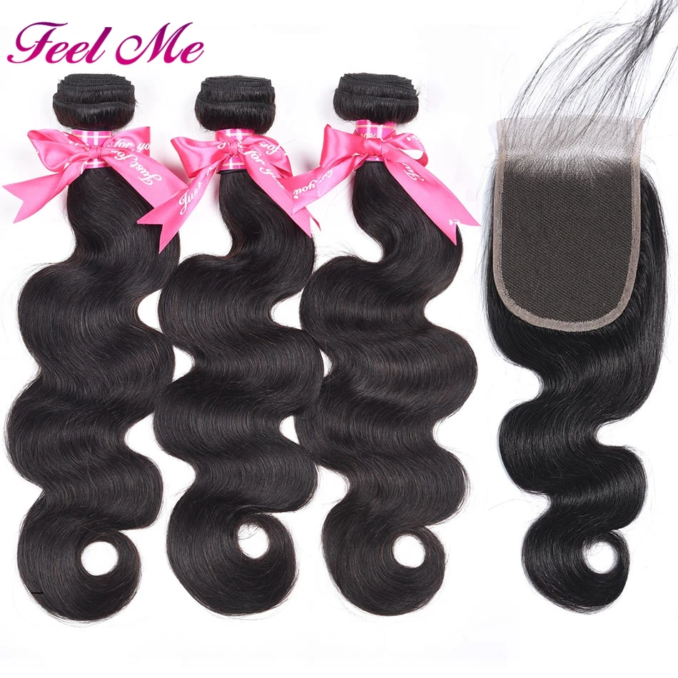 Товар для волос FEEL ME камбоджийские волосы волнистые пучки с закрыванием