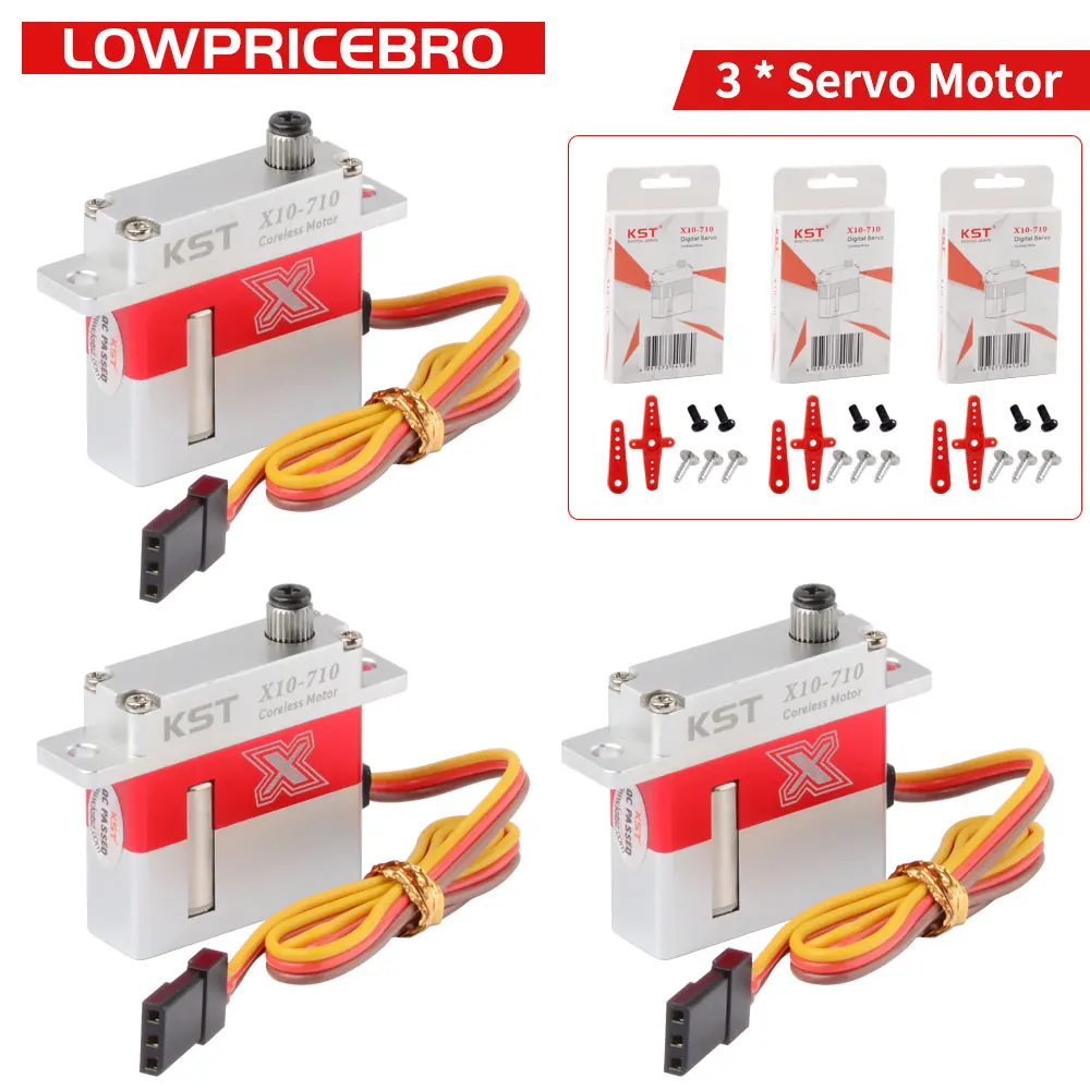 Тонкий сервопривод для радиоуправляемой модели вертолета, самолета KST X10-710, 7,5 кг, 3 шт.