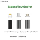 Магнитный адаптер CANDYEIC для быстрой зарядки устройств Android Type C, Micro USB 2,0, кабель для зарядки USB C