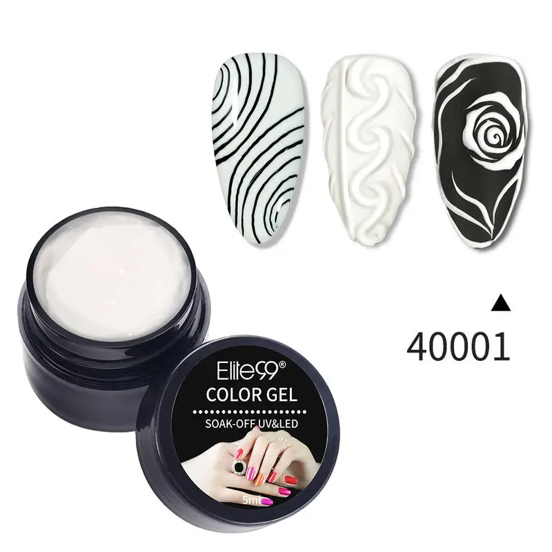 Elite99 5ml No-Wipe 3D Embossing Effect Gel Nail Polish Drawing Painting UV Art Manicure Hybrid Varnish GelLak | Красота и здоровье