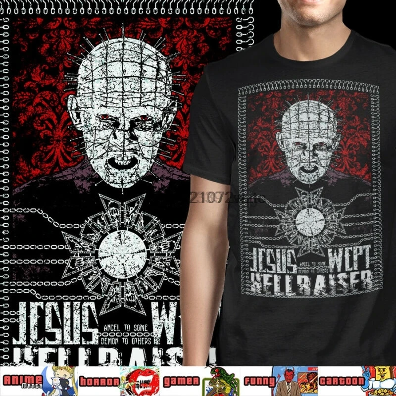 Футболка классического фильма ужасов Hellraiser Pinhead с Иисусом Wept Cenobites|Мужские