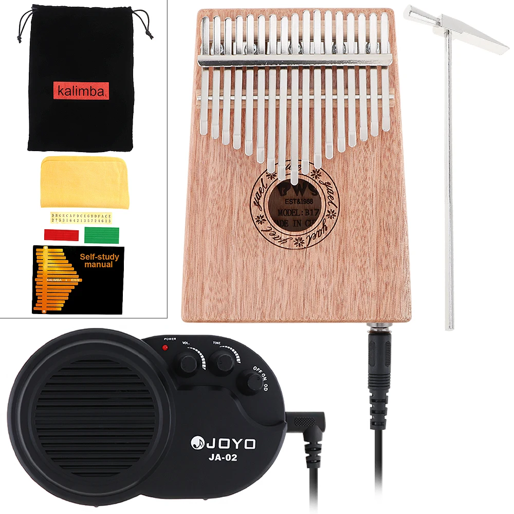 17 клавиш электроакустический калимба твердый красное дерево большой палец