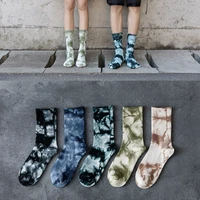 korean version the new tie dye middle tube cotton socks street skateboard movement tide socks comfortable breathable happy socks
