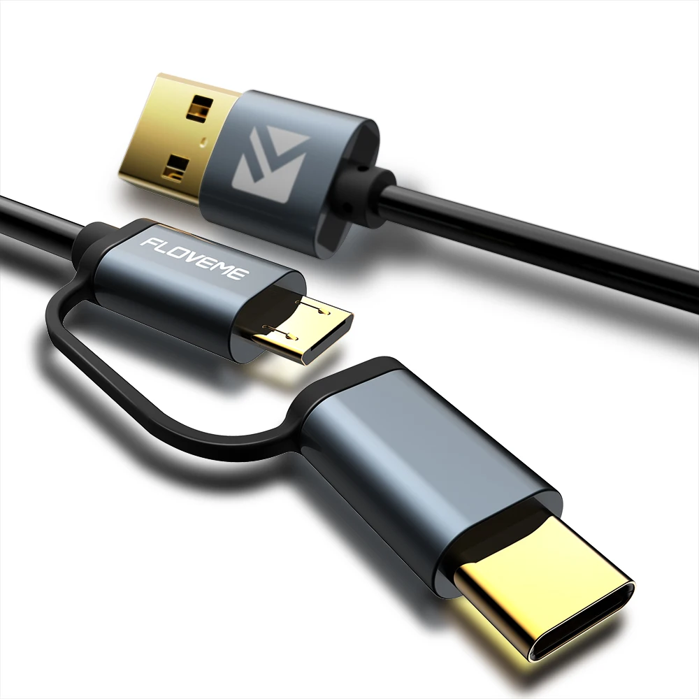 2 в 1 мобильный телефон USB кабель для передачи данных Micro USB/type C конвертер зарядное устройство кабель для Xiaomi huawei samsung 1,2 m кабель для быстрой зарядки