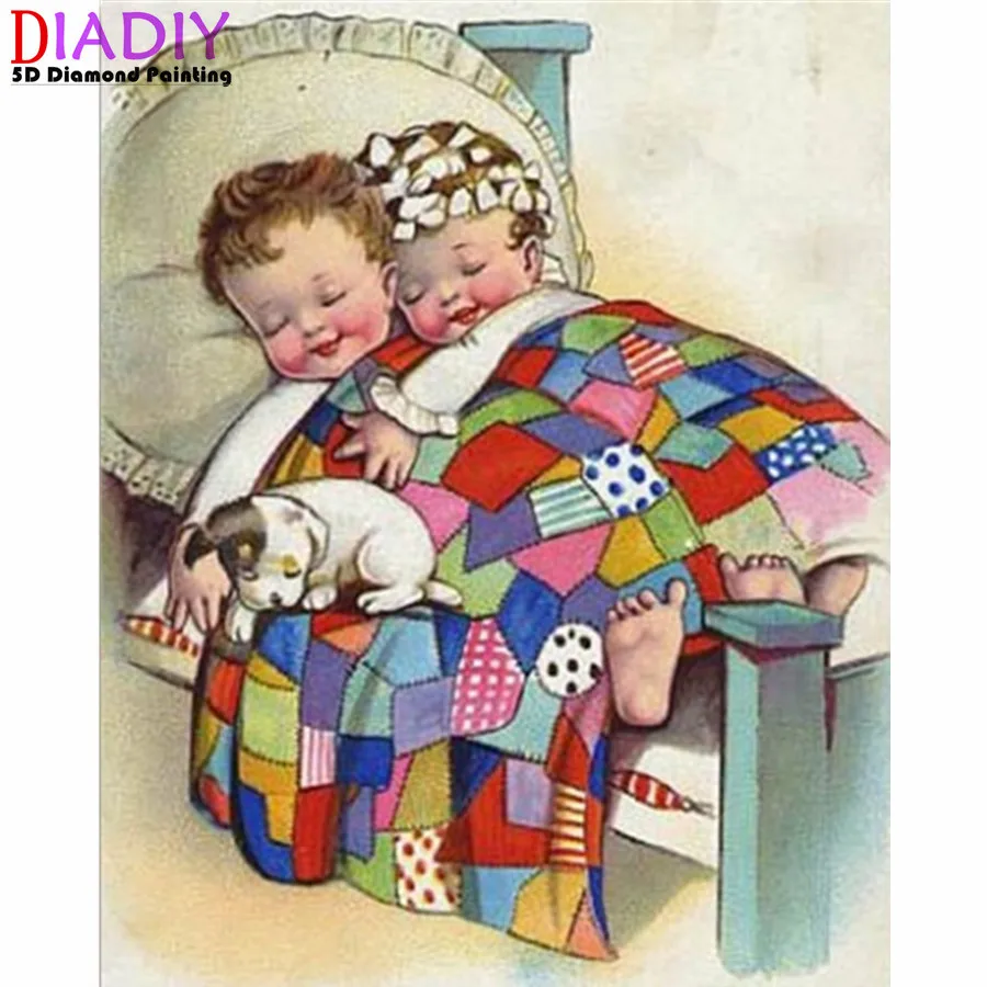 

5D Baby Diamond Painting Full Drill Square/Round Child Cross Stitch Diamond Art Bead Embroidery Kits Wall Decor Handwork Gift