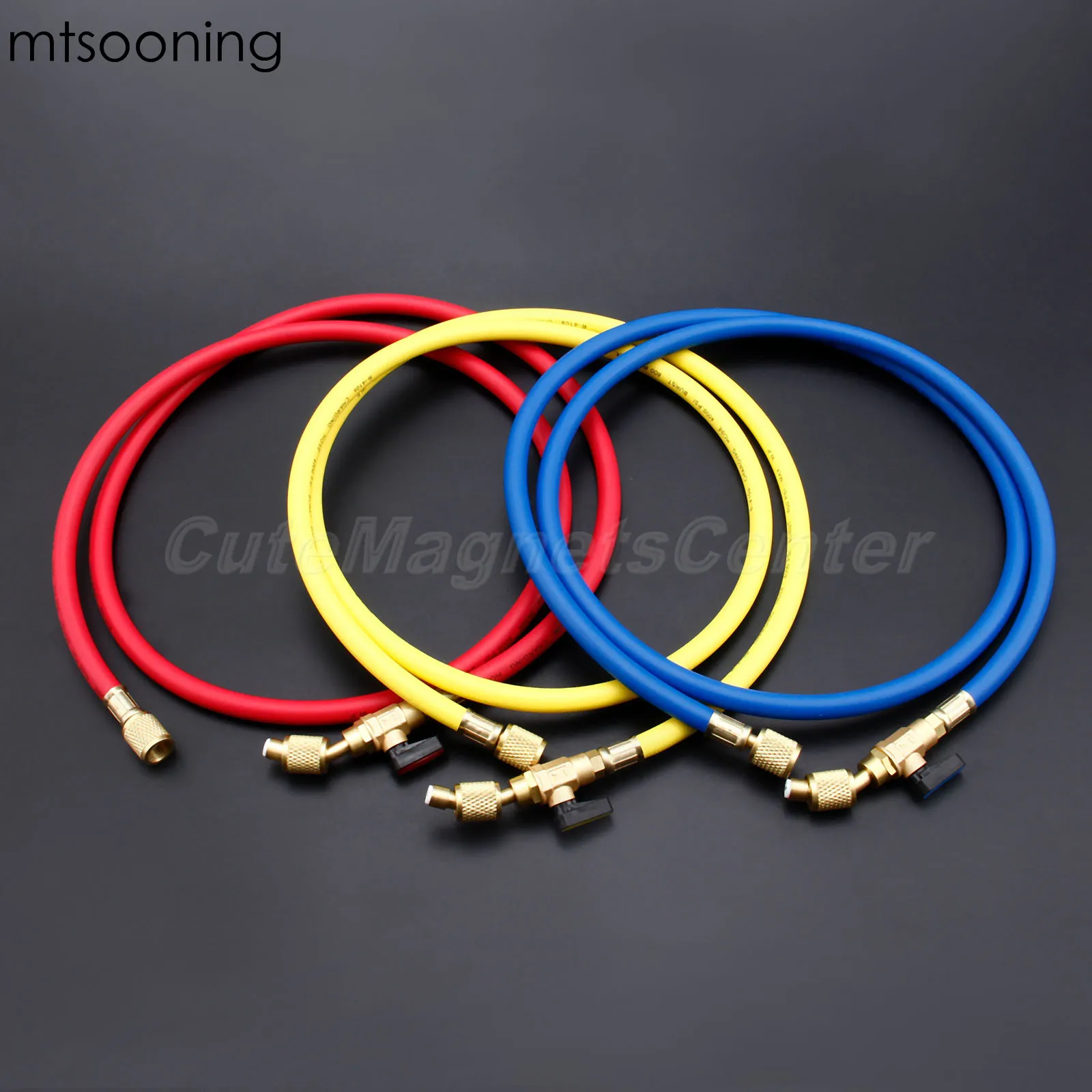 Mtsooning 3 шт. R134A AC зарядный шланг с шаровыми клапанами 1/4 &quotSAE 150 мм 60&quot R410A R12 R22