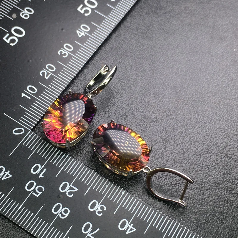 Женские серьги с крупным камнем CSJ элегантные из стерлингового серебра 925 пробы