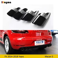 glossy black tail exhaust tips muffler pipe for porsche macan s 2014 2018 macan s turbo gts stainless steel mufflers 4pcsset